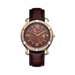 Ladies Rodania - Gold with Crystals - Brown Face/Band 26000.35